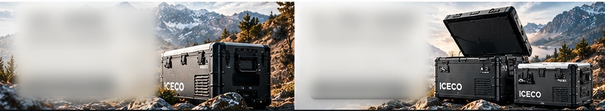 ICECO APL und VL PRO Kühlboxen in alpiner Outdoor-Landschaft